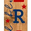59" Natural Red And Blue Solid Wood God Bless America Porch Sign