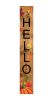 47" Black Natural And Orange Solid Wood Hello Porch Sign