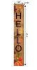 47" Black Natural And Orange Solid Wood Hello Porch Sign