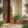 47" Black Natural And Orange Solid Wood Hello Porch Sign