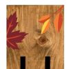 59" Black Natural And Orange Solid Wood Hello Porch Sign