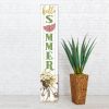 46" White Yellow And Green Solid Wood Bicycle Floral Hello Summer Porch Sign