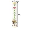 46" White Yellow And Green Solid Wood Bicycle Floral Hello Summer Porch Sign