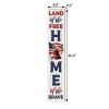 46" Red White And Blue Solid Wood Land Of The Free Home of the Brave Porch Sign
