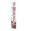 46" Red White And Blue Solid Wood Land of the Free Porch Sign