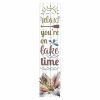 46" White Blue And Taupe Solid Wood Relax You're On Lake Time Porch Sign