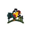 8" Black Yellow Red And Green Cast Iron Rooster Garden Hose Hanger
