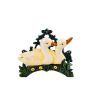 8" Black And Yellow Iron Ducklings Garden Hose Hanger