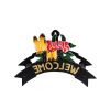 8" Black Yellow And Pink Iron Floral Bouquet Welcome Garden Hose Hanger