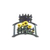7" Yellow Black And Green Iron Sunflowers Garden Hose Hanger