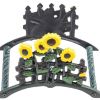 7" Yellow Black And Green Iron Sunflowers Garden Hose Hanger