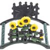 7" Yellow Black And Green Iron Sunflowers Garden Hose Hanger