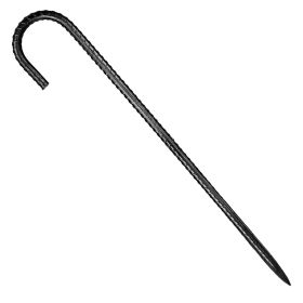 Rebar Stakes, 16-Inch, Heavy-Duty 0.4 in Diameter J Hook, Galvanized Steel Ground Anchors with Chisel Point End & Rust-Resistant Coating