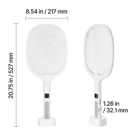 Electric Fly Swatter, Zapper Racket with 3 Layers Mesh & Digital Screen Display, Dual Modes Fly Killer with 1500mAh Battery Rechargeable for Home