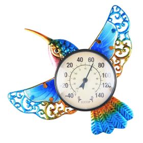 Thermometer Indoor Outdoor Patio Weather Thermometer Wall Hummingbird No Battery Required Hanging Decor Hygrometer