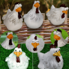 3 Pcs Funny Chicken Fence Decor Statues, Fun Design, Waterproof & Fade-Resistant, Perfect for Yard, Garden, Balcony Decoration