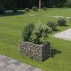 Gabion Raised Bed Silver Galvanized Steel Medium Durable