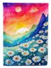 Daisies in Color House Flag Large Porch Sleeve Pole Decorative Outside Yard Banner Artwork Wall Hanging, Polyester, House Size, Multicolor