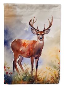 Deer House Flag Large Porch Sleeve Pole Decorative Outside Yard Banner Artwork Wall Hanging, Polyester, House Size, Multicolor