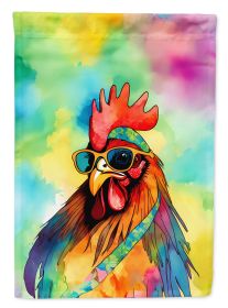 Hippie Animal Rooster House Flag Large Porch Sleeve Pole Decorative Outside Yard Banner Artwork Wall Hanging, Polyester, House Size, Multicolor