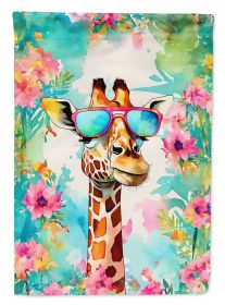 Hippie Animal Giraffe House Flag Large Porch Sleeve Pole Decorative Outside Yard Banner Artwork Wall Hanging, Polyester, House Size, Multicolor