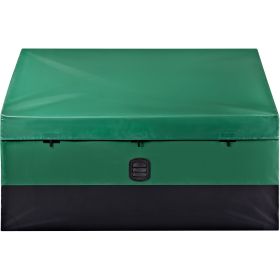 Outdoor Storage Box, 100 Gallon Waterproof PE Tarpaulin Deck Box with Galvanized Frame, All-Weather Protection & Portable, for Camping, Garden