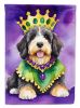 Bernedoodle King of Mardi Gras Garden Flag Mailbox Flag Decorative Yard Flag Banner Outside Patio Artwork Yard Flower Beds, Garden Size, Multicolor