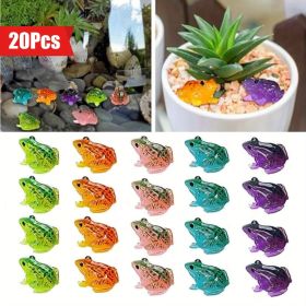 Out20pcs Vibrant Mixed Color Luminous Resin Frog Figurines - Decorative DIY Crafts for Home, Fairy Garden, Micro Landscape