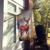 Deer House Flag Large Porch Sleeve Pole Decorative Outside Yard Banner Artwork Wall Hanging, Polyester, House Size, Multicolor