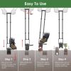 5 In 1 Bulb Planter Tool Long Handle Gardening Bulb Transplanter with Gloves Brush Serrated Base Dual Pedal Digging Holes to Plant Tulips Iris Daffodi