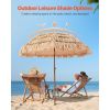 Tiki Umbrella, 6 ft Thatched Patio Umbrella with Tilt, Hawaiian Style Beach Parasol with Durable PP Thatch and 8 Metal Ribs