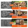 Firewood Log Cart, 250 lbs Load Capacity, Outdoor and Indoor Wood Rack Storage Mover with Pneumatic Rubber Wheels, Heavy Duty Steel Dolly Hauler