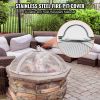 Fire Pit Spark Screen Round 20", Reinforced Heavy Duty Steel Metal Cover, Outdoor Firepit Lid