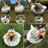3 Pcs Funny Chicken Fence Decor Statues, Fun Design, Waterproof & Fade-Resistant, Perfect for Yard, Garden, Balcony Decoration