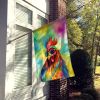 Hippie Animal Rooster House Flag Large Porch Sleeve Pole Decorative Outside Yard Banner Artwork Wall Hanging, Polyester, House Size, Multicolor
