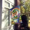 Pomeranian St Patrick's Day House Flag Large Porch Sleeve Pole Decorative Outside Yard Banner Artwork Wall Hanging, Polyester, House Size, Multicolor