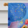English Bulldog Hippie Dawg House Flag Large Porch Sleeve Pole Decorative Outside Yard Banner Artwork Wall Hanging, Polyester, House Size, Multicolor