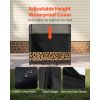 Firewood Rack with Waterproof Cover, 4 ft Outdoor Firewood Holder, 1/4 Cord Storage Metal Log Holder, 400lb Max Weight Capacity, Top Covered
