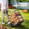 Firewood Log Cart, 250 lbs Load Capacity, Outdoor and Indoor Wood Rack Storage Mover with Pneumatic Rubber Wheels, Heavy Duty Steel Dolly Hauler