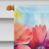 Gerbera Daisies in Watercolor House Flag Large Porch Sleeve Pole Decorative Outside Yard Banner Artwork Wall Hanging, Polyester, House Size