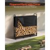 Firewood Rack with Waterproof Cover, 4 ft Outdoor Firewood Holder, 1/4 Cord Storage Metal Log Holder, 400lb Max Weight Capacity, Top Covered