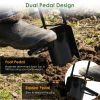 5 In 1 Bulb Planter Tool Long Handle Gardening Bulb Transplanter with Gloves Brush Serrated Base Dual Pedal Digging Holes to Plant Tulips Iris Daffodi
