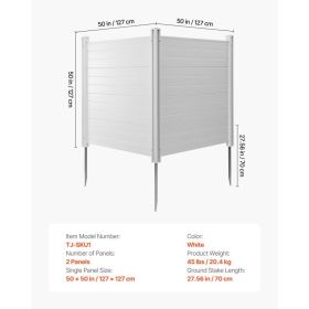2 Panels Outdoor Privacy Screen, 50 X 50 In Air Conditioner Fence With 27.6 In Ground Stakes, Pool Equipment Enclosure, Horizontal Vinyl Privacy (Option: black)