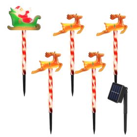 5Packs Christmas Outdoor Pathway Light With 8 Modes IP44 Waterproof Xmas Decoration Stake Light Tree Candy Light For Garden Lawn Porch Yard Driveway (Option: ChristmasLightDeer)