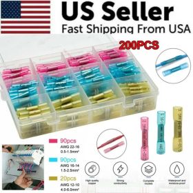 200PCS Heat Shrink Butt Wire Splice Connectors Seal Crimp Terminals USA (Option: 200PCS)