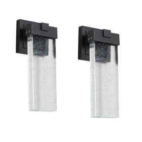 Outdoor Waterproof Transparent LED Crystal Wall Light Supports Many Types Of Bulb-2 Packs With Light Sensitivity Unavailable Platforms- Temu (Option: black)