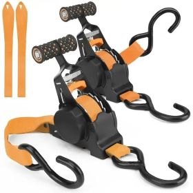 2-piece 1"x10" Automatic Stretching Tensioner. Automatically Fasten The Cargo Binding Ratchet. -1500 Pounds Of Breaking Strength (Option: 2pcsorange)