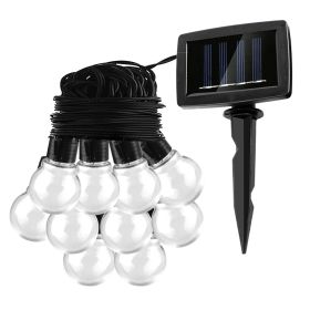 10LED Solar String Bulb Fairy Light Outdoor String Lamps Garden Xmas Decor Lamp (Option: LEDSolarBallStingLightClear)