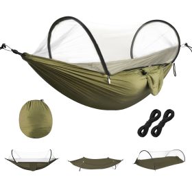 Camping Hammock with Mosquito Net 3-in-1 Portable Hammock Tent with BuiltIn Mosquito Net Dual-Way Zippers 440lbs Capacity Attached Storage Pocket for (Option: HammockArmyGreen)