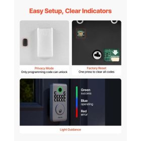 Keyless Entry Door Lock, Electronic Deadbolt With Customizable User Codes, Pioneering Easy-Grip Design, Keyed Entry, Auto Lock, Anti-Peeking Pass (Option: black)